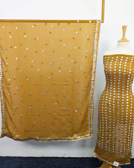 Handmade Gotta And Mukesh Work Chiffon 2PC Unstitched