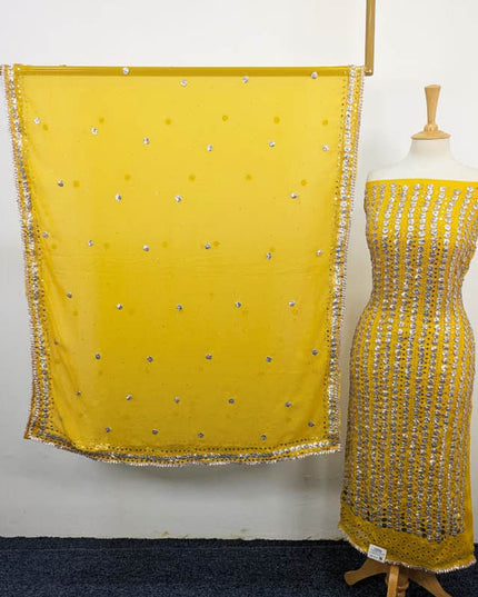 Handmade Gotta And Mukesh Work Chiffon 2PC Unstitched