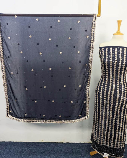 Handmade Gotta And Mukesh Work Chiffon 2PC Unstitched