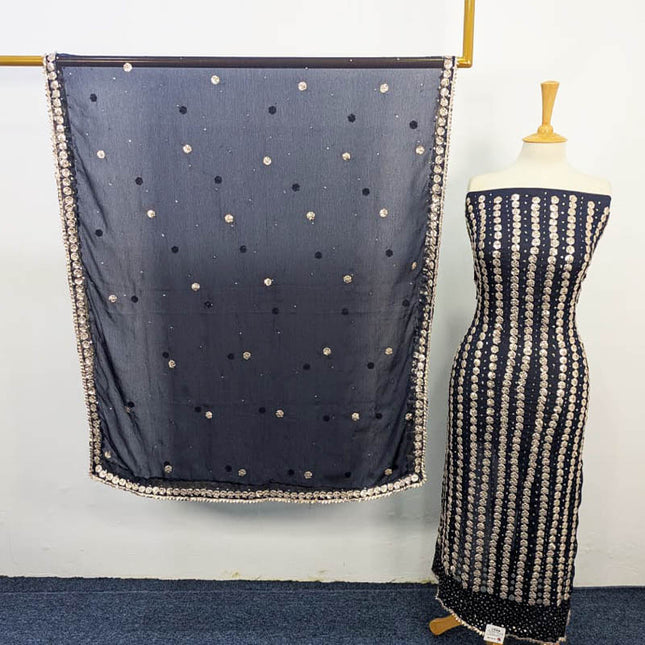 Handmade Gotta And Mukesh Work Chiffon 2PC Unstitched