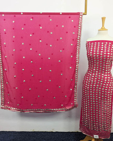 Handmade Gotta And Mukesh Work Chiffon 2PC Unstitched