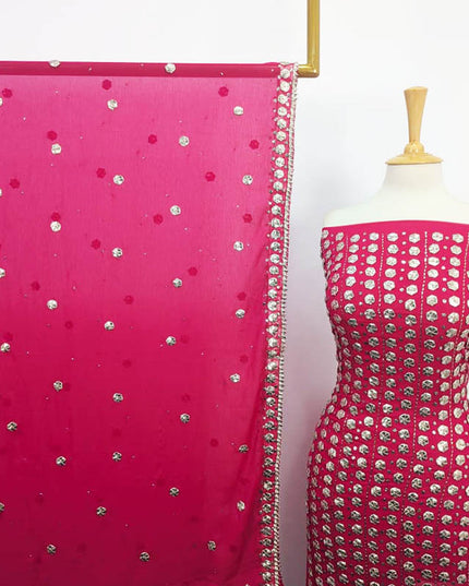 Handmade Gotta And Mukesh Work Chiffon 2PC Unstitched