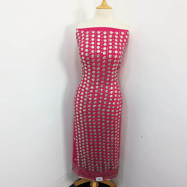 Handmade Gotta And Mukesh Work Chiffon 2PC Unstitched