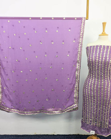 Handmade Gotta And Mukesh Work Chiffon 2PC Unstitched