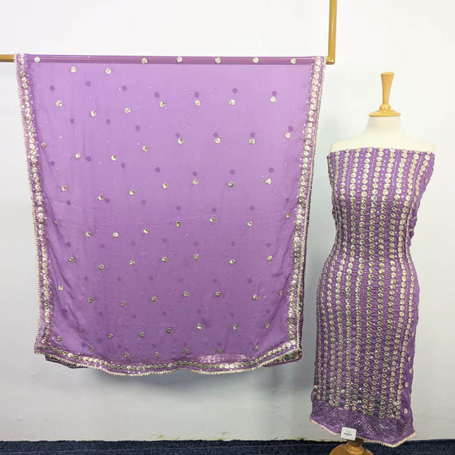 Handmade Gotta And Mukesh Work Chiffon 2PC Unstitched