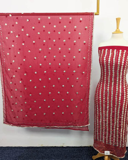 Handmade Gotta And Mukesh Work Chiffon 2PC Unstitched