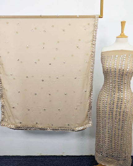 Handmade Gotta And Mukesh Work Chiffon 2PC Unstitched