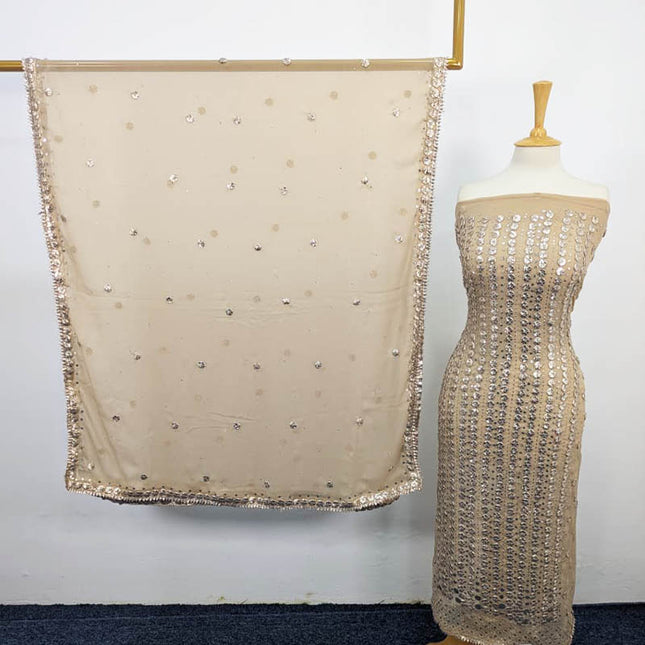 Handmade Gotta And Mukesh Work Chiffon 2PC Unstitched