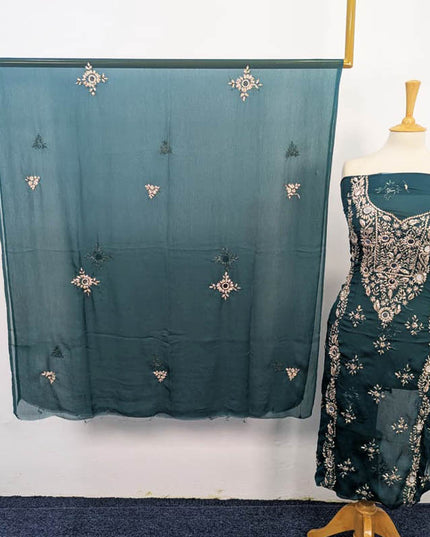 Handmade Chiffon Gotta And Mirror Work 2PC Unstitched