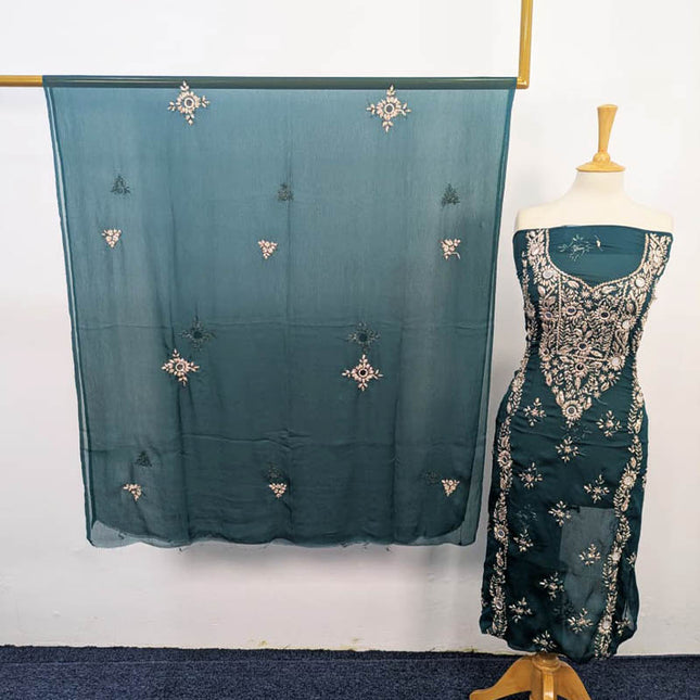 Handmade Chiffon Gotta And Mirror Work 2PC Unstitched