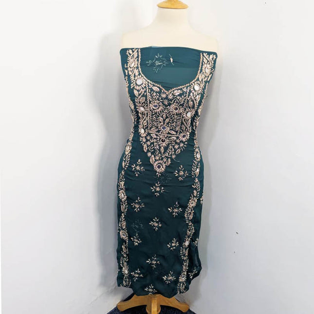 Handmade Chiffon Gotta And Mirror Work 2PC Unstitched