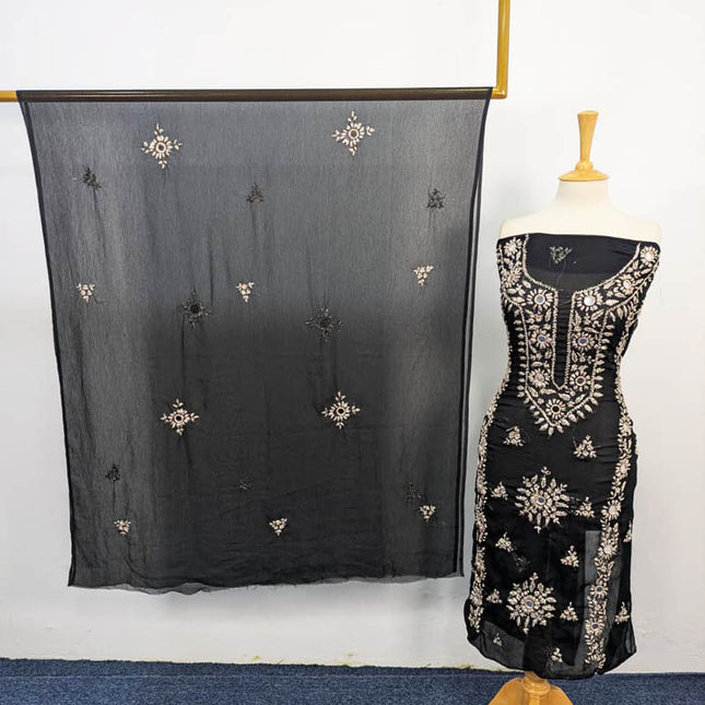 Handmade Chiffon Gotta And Mirror Work 2PC Unstitched