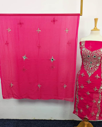 Handmade Chiffon Gotta And Mirror Work 2PC Unstitched