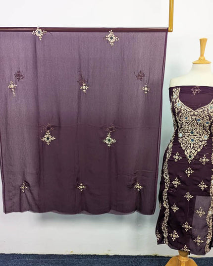 Handmade Chiffon Gotta And Mirror Work 2PC Unstitched