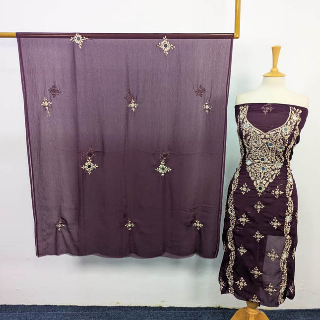 Handmade Chiffon Gotta And Mirror Work 2PC Unstitched