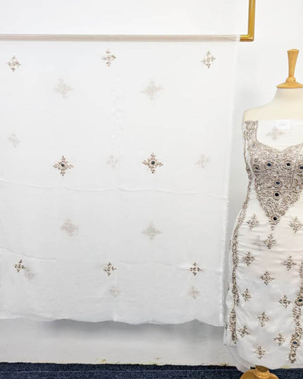 Handmade Chiffon Gotta And Mirror Work 2PC Unstitched