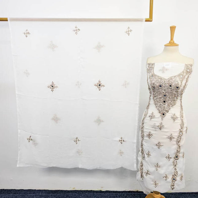 Handmade Chiffon Gotta And Mirror Work 2PC Unstitched