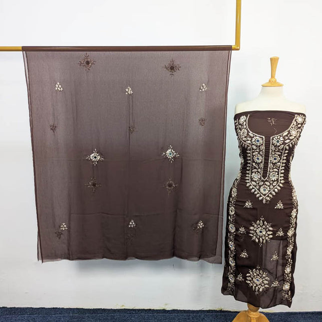 Handmade Chiffon Gotta And Mirror Work 2PC Unstitched