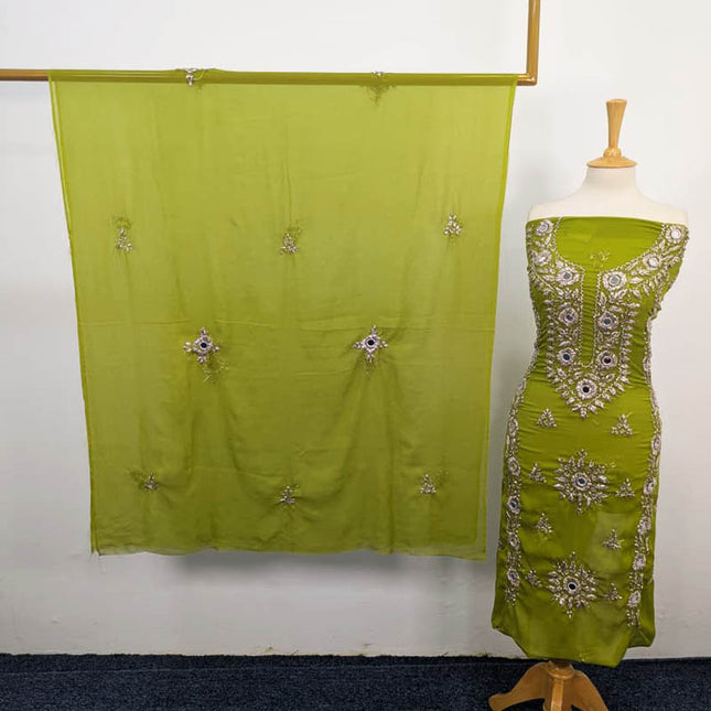 Handmade Chiffon Gotta And Mirror Work 2PC Unstitched