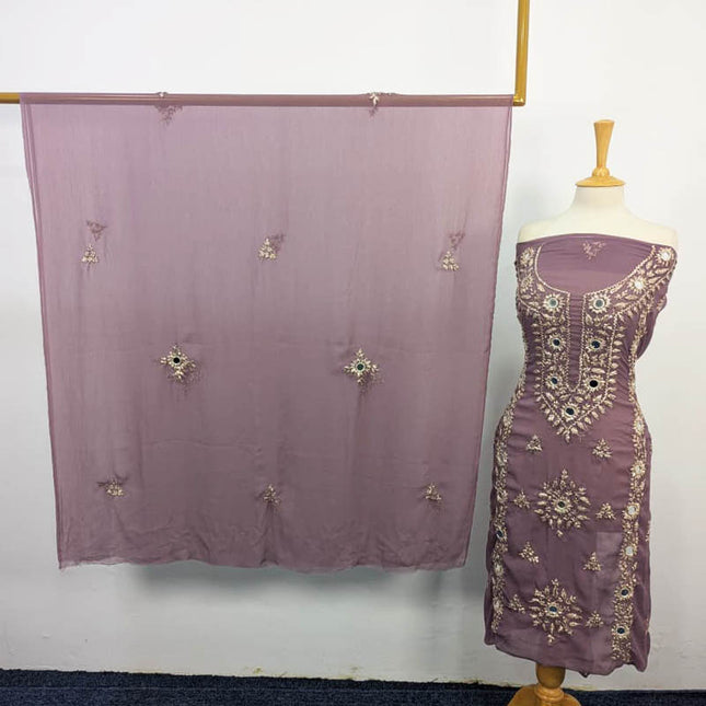 Handmade Chiffon Gotta And Mirror Work 2PC Unstitched