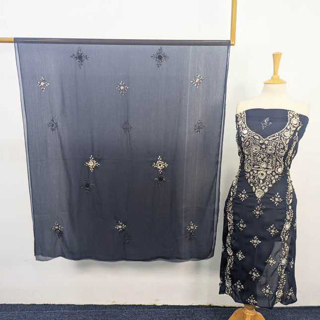 Handmade Chiffon Gotta And Mirror Work 2PC Unstitched