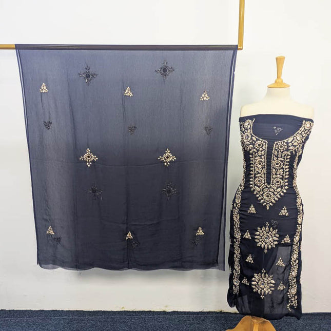 Handmade Chiffon Gotta And Mirror Work 2PC Unstitched