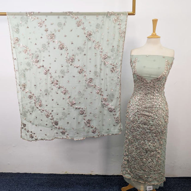 Fancy Handmade Full Jaal Gotta Work Chiffon 2Pc Unstitched
