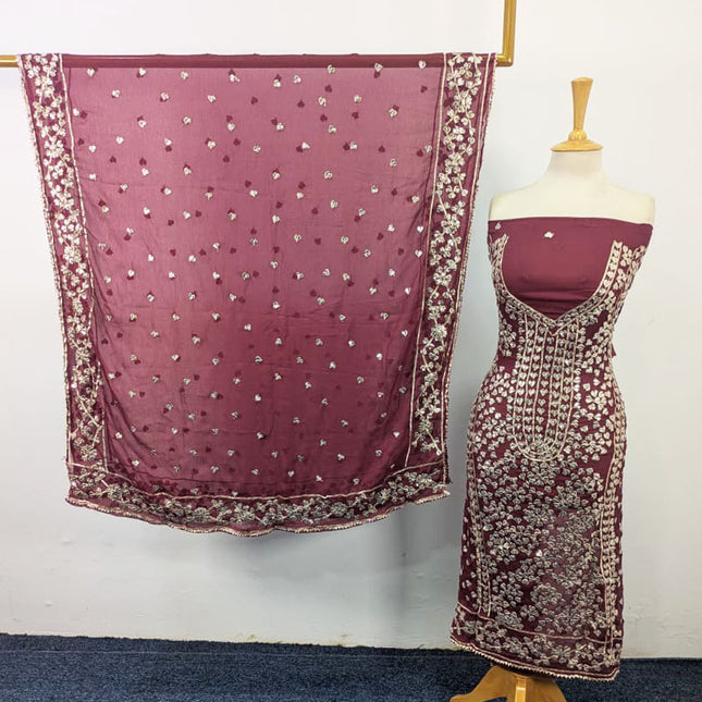 Fancy Handmade Full Jaal Gotta Work Chiffon 2Pc Unstitched