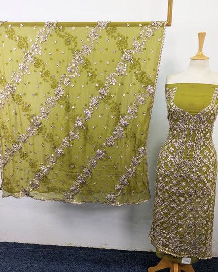 Fancy Handmade Full Jaal Gotta Work Chiffon 2Pc Unstitched