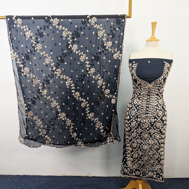 Fancy Handmade Full Jaal Gotta Work Chiffon 2Pc Unstitched