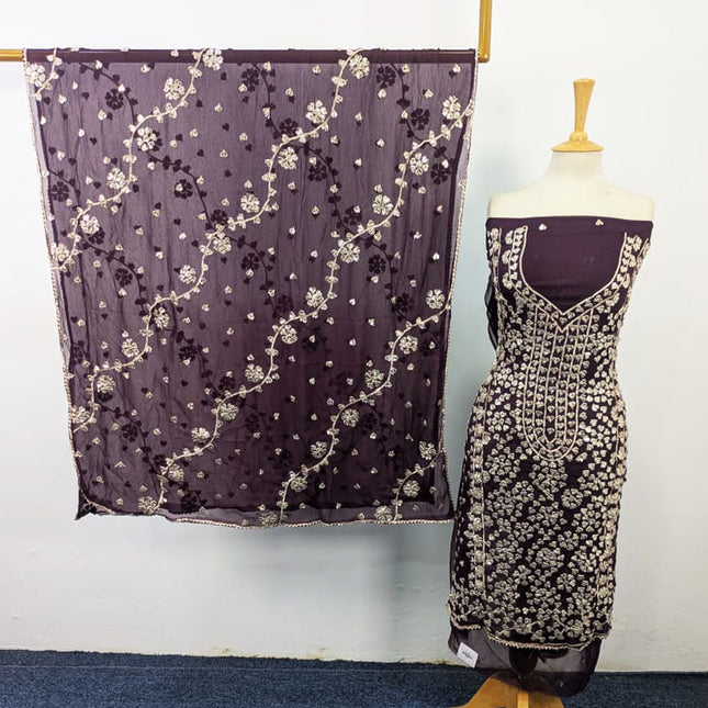 Fancy Handmade Full Jaal Gotta Work Chiffon 2Pc Unstitched
