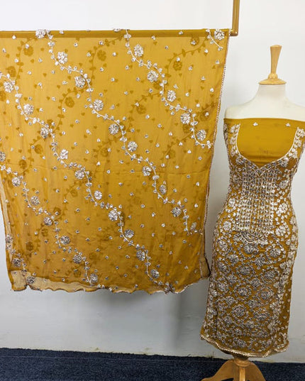 Fancy Handmade Full Jaal Gotta Work Chiffon 2Pc Unstitched