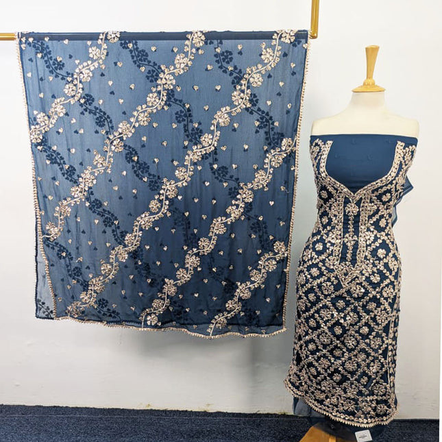 Fancy Handmade Full Jaal Gotta Work Chiffon 2Pc Unstitched