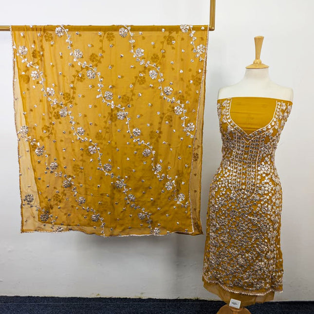 Fancy Handmade Full Jaal Gotta Work Chiffon 2Pc Unstitched