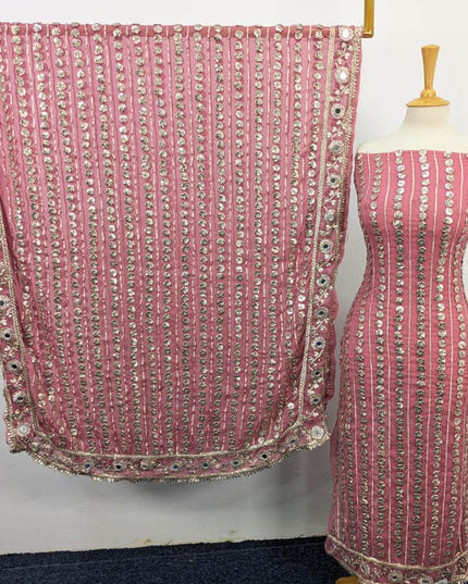 Handmade Gotta + Mirror Work Chiffon 2PC Unstitched