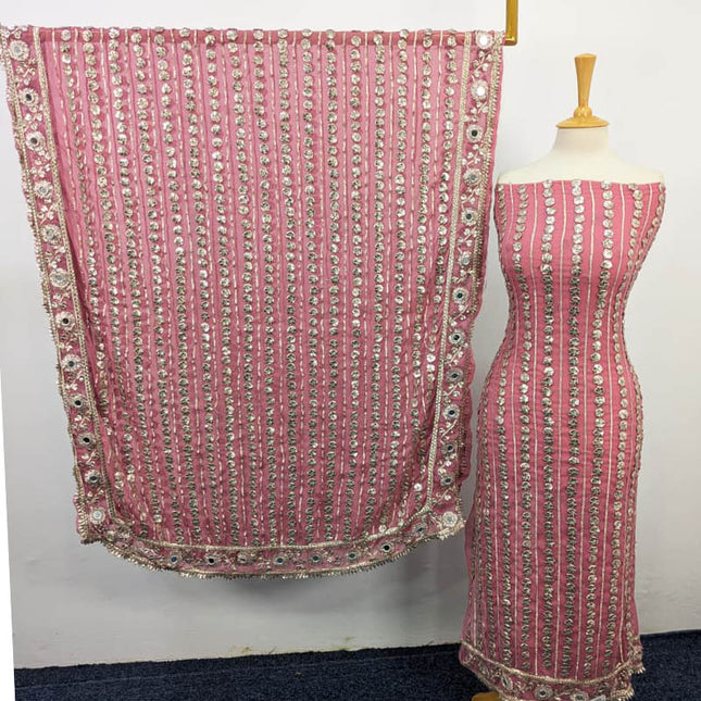 Handmade Gotta + Mirror Work Chiffon 2PC Unstitched