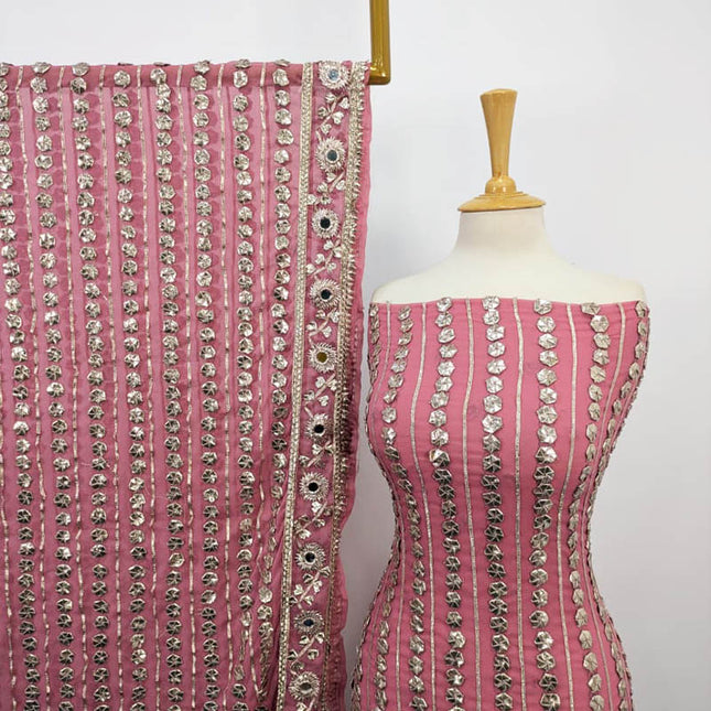 Handmade Gotta + Mirror Work Chiffon 2PC Unstitched