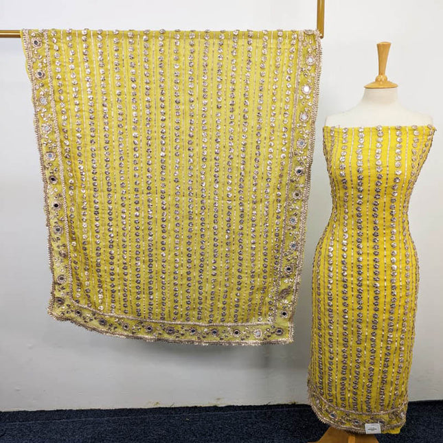 Handmade Gotta + Mirror Work Chiffon 2PC Unstitched