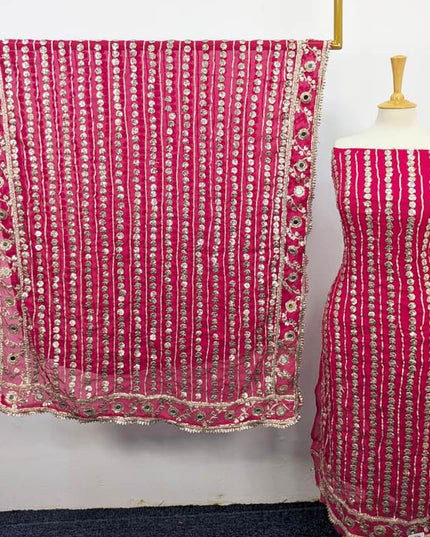 Handmade Gotta + Mirror Work Chiffon 2PC Unstitched