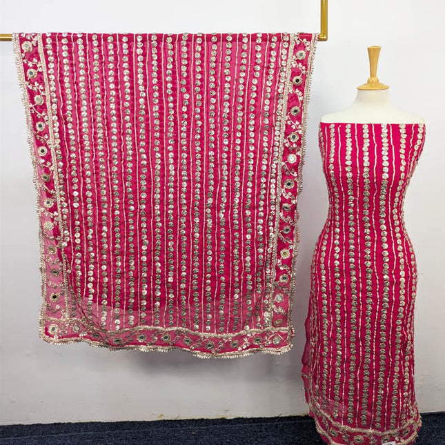 Handmade Gotta + Mirror Work Chiffon 2PC Unstitched