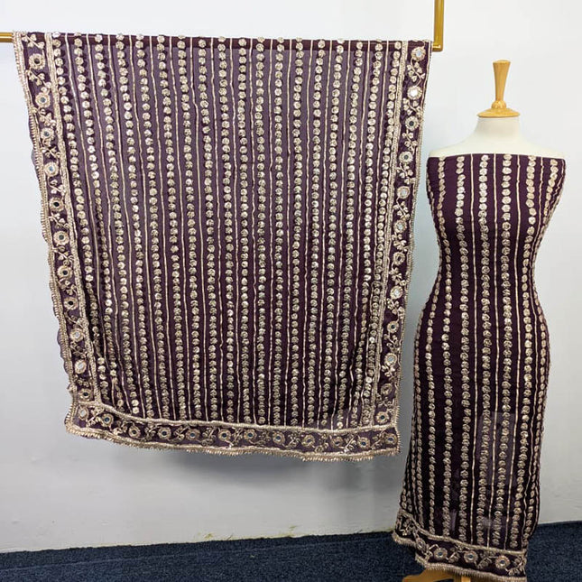 Handmade Gotta + Mirror Work Chiffon 2PC Unstitched