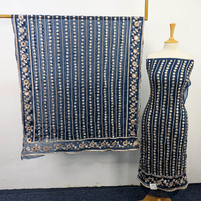 Handmade Gotta + Mirror Work Chiffon 2PC Unstitched