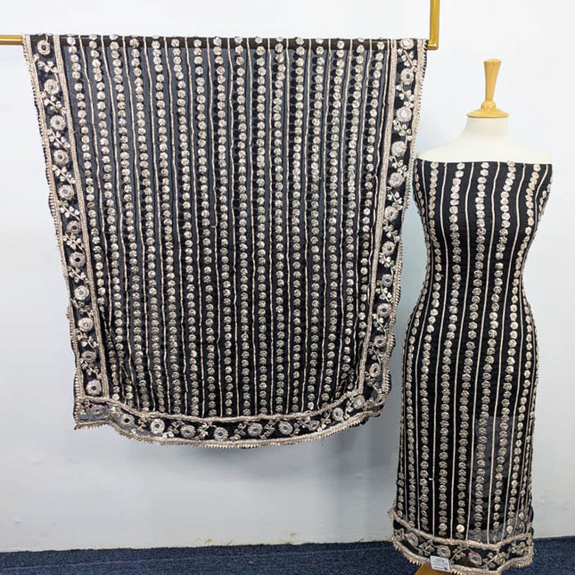 Handmade Gotta + Mirror Work Chiffon 2PC Unstitched