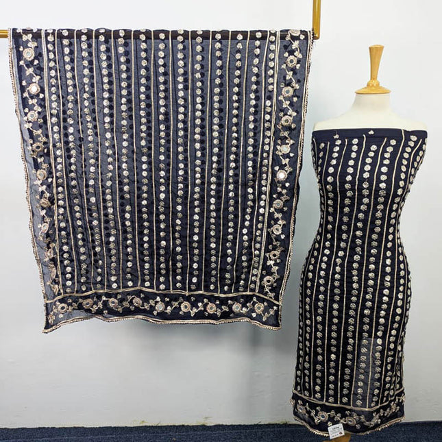 Handmade Gotta + Mirror Work Chiffon 2PC Unstitched