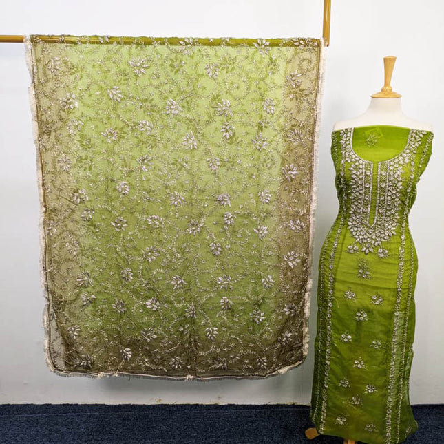 Handmade Organza Gotta Work With Tie & Dye Dupatta 2PC Unstitched