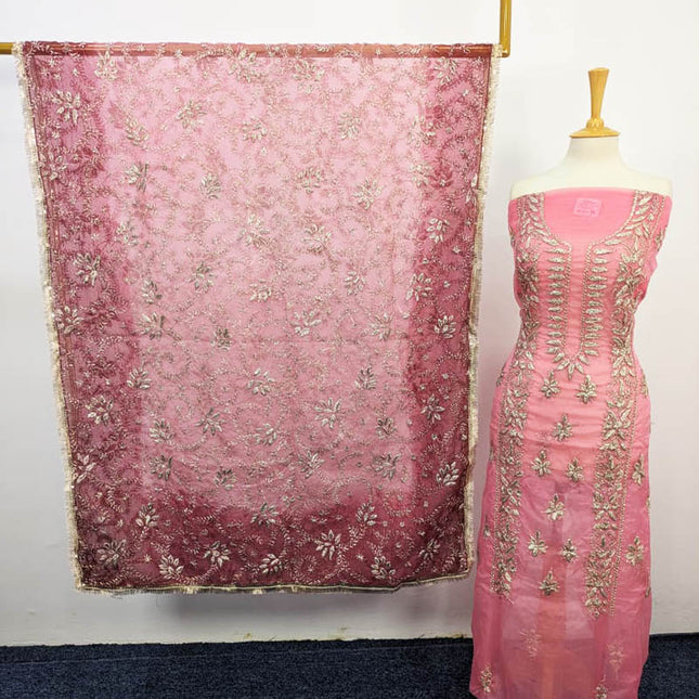 Handmade Organza Gotta Work With Tie & Dye Dupatta 2PC Unstitched