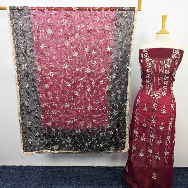 Handmade Organza Gotta Work With Tie & Dye Dupatta 2PC Unstitched