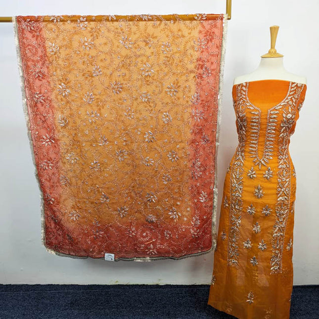 Handmade Organza Gotta Work With Tie & Dye Dupatta 2PC Unstitched