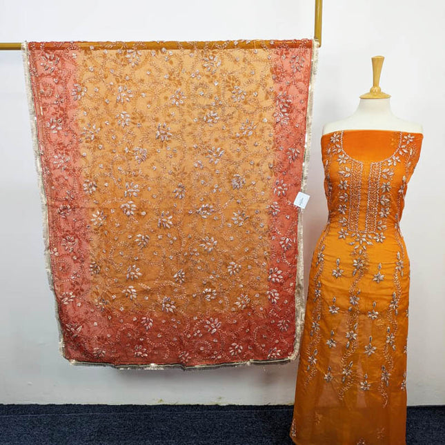 Handmade Organza Gotta Work With Tie & Dye Dupatta 2PC Unstitched