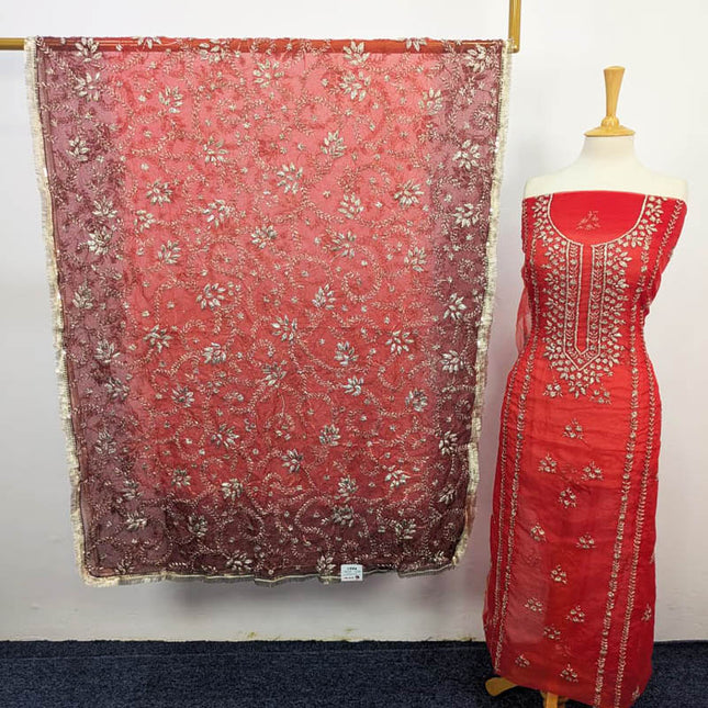 Handmade Organza Gotta Work With Tie & Dye Dupatta 2PC Unstitched